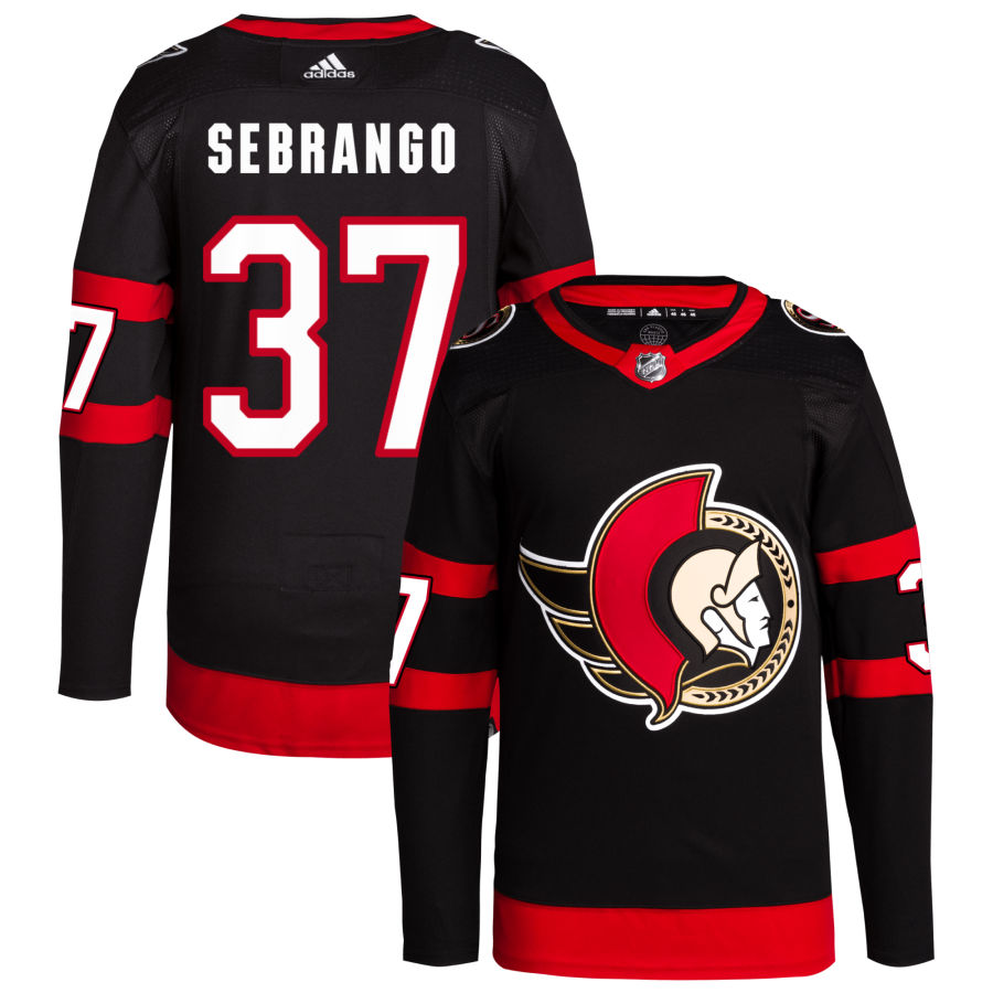 Donovan Sebrango Ottawa Senators adidas Home Primegreen Authentic Pro Jersey - Black