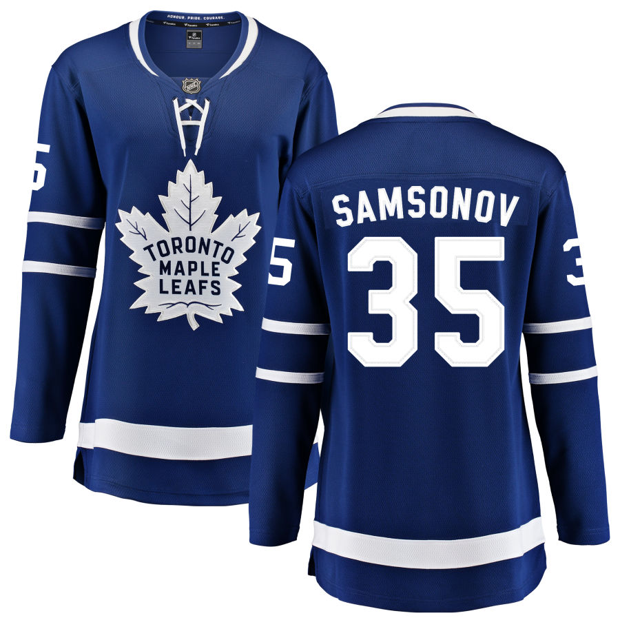 Ilya Samsonov Toronto Maple Leafs Fanatics Branded Women's Home Breakaway Jersey - Blue