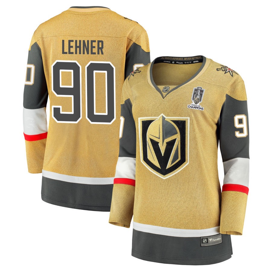 Robin Lehner  Vegas Golden Knights Fanatics Branded Women's 2023 Stanley Cup Champions Home Breakaway Jersey - Gold