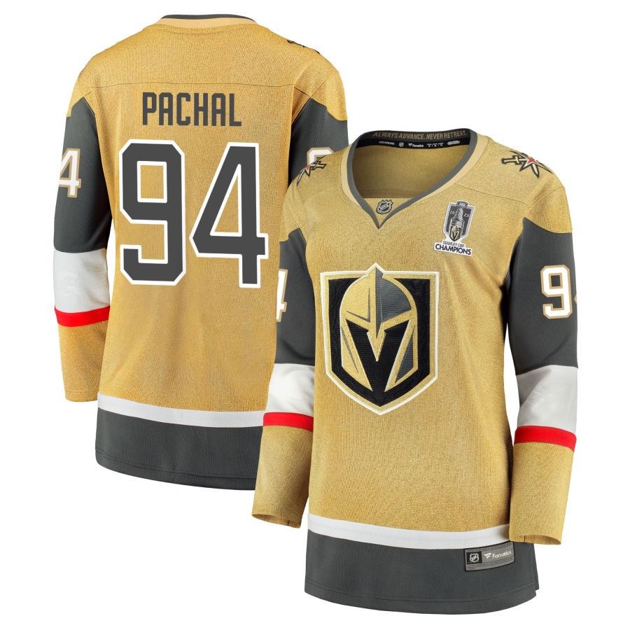 Brayden Pachal  Vegas Golden Knights Fanatics Branded Women's 2023 Stanley Cup Champions Home Breakaway Jersey - Gold