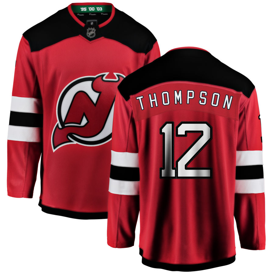 Tyce Thompson New Jersey Devils Fanatics Branded Home Breakaway Jersey - Red