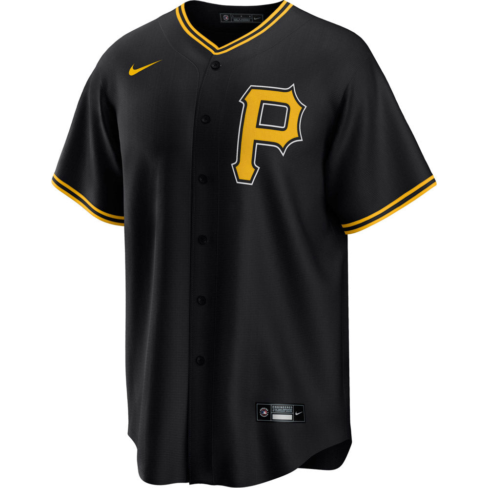 Men's Pittsburgh Pirates Ke’Bryan Hayes Cool Base Replica Alternate Jersey - Black