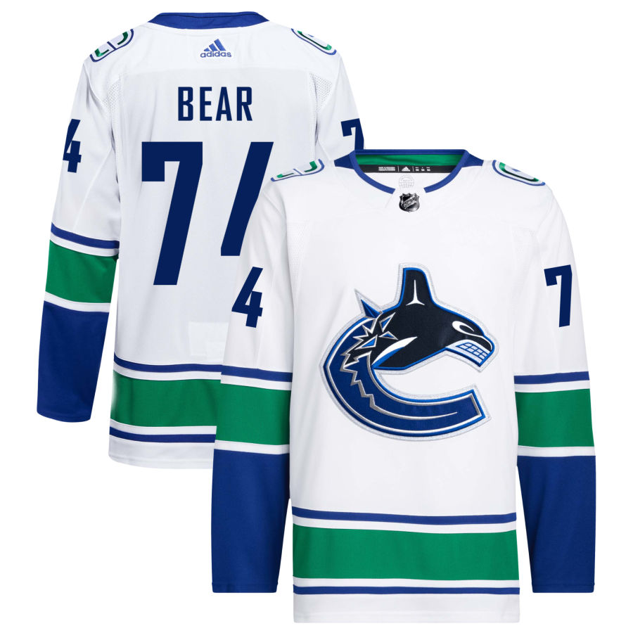 Ethan Bear Vancouver Canucks adidas Away Primegreen Authentic Pro Jersey - White