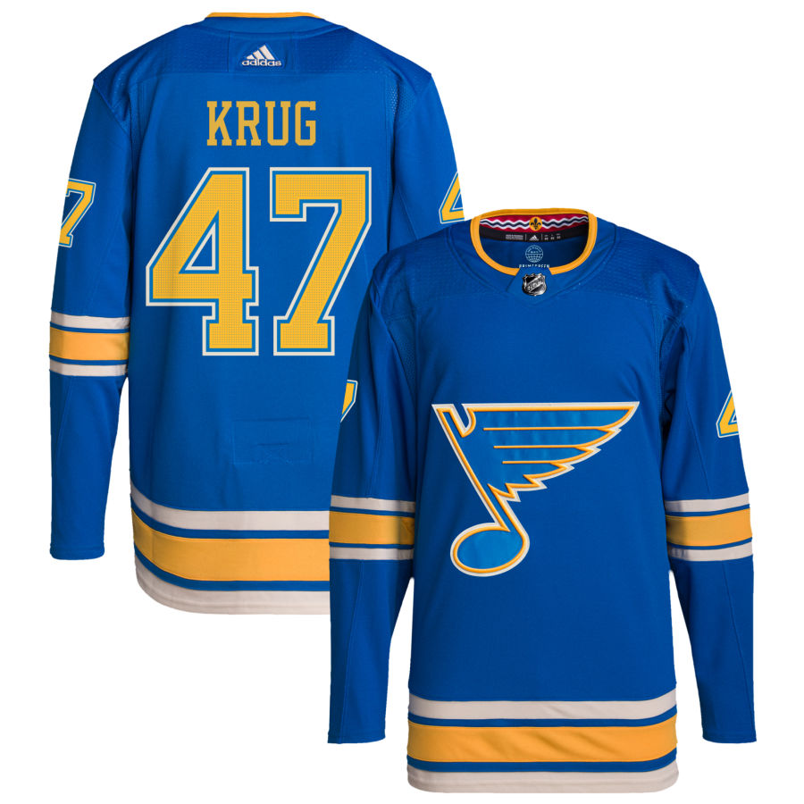 Torey Krug St. Louis Blues adidas Alternate Authentic Pro Jersey - Blue
