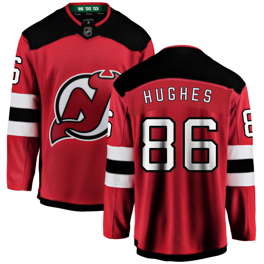 Jack Hughes New Jersey Devils Fanatics Branded Home Breakaway Jersey - Red