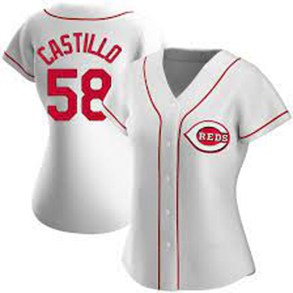 Womens Cincinnati Reds Luis Castillo Cool Base Replica Jersey White