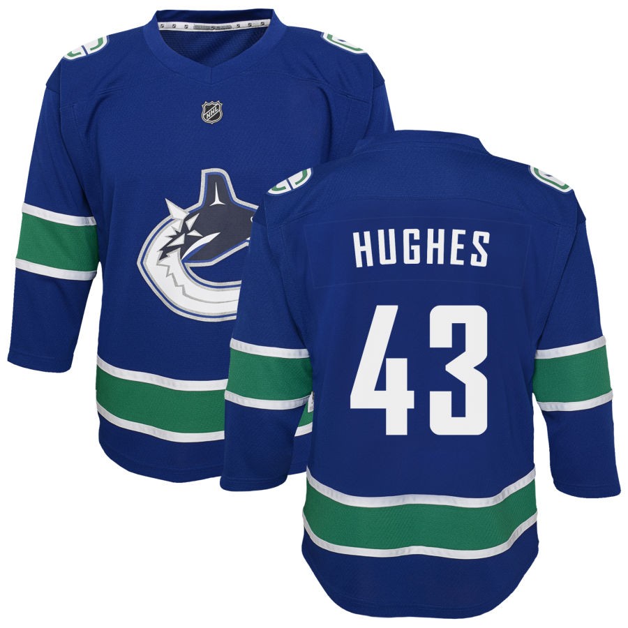Quinn Hughes Vancouver Canucks Youth Replica Jersey - Blue