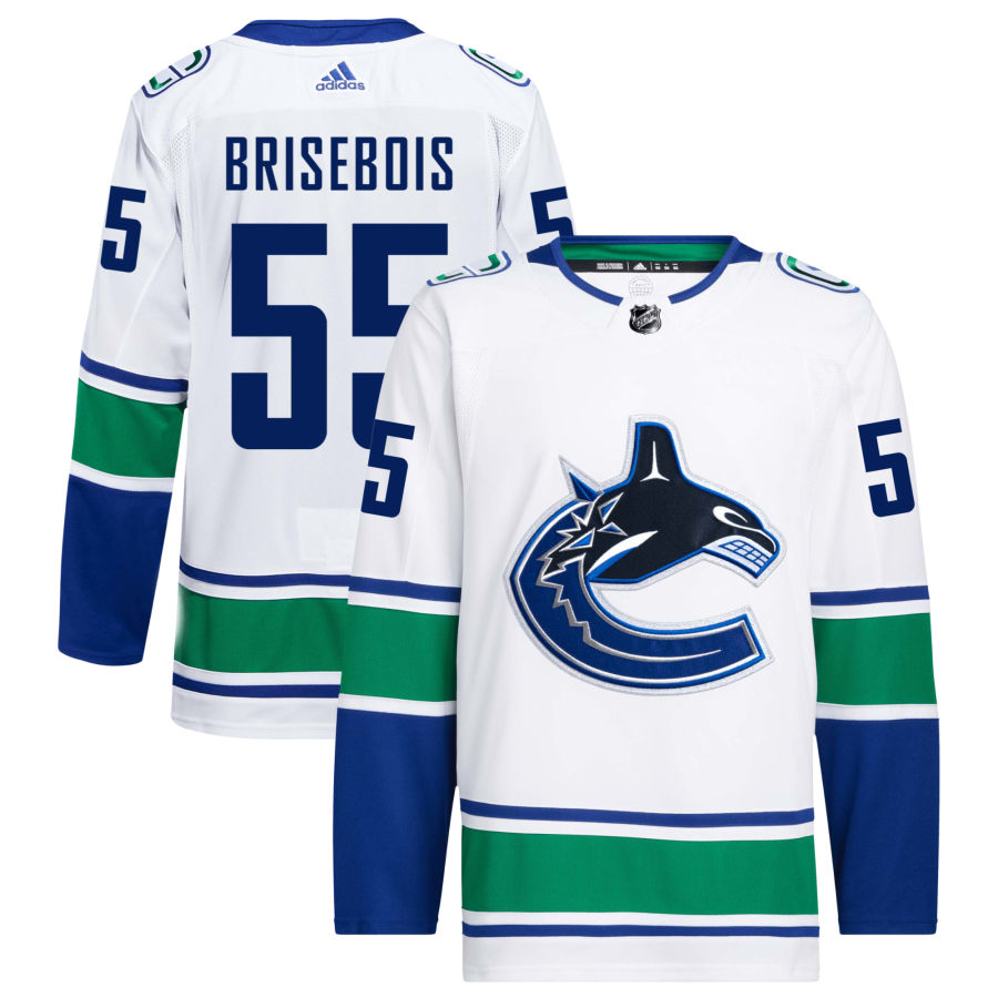 Guillaume Brisebois Vancouver Canucks adidas Away Primegreen Authentic Pro Jersey - White