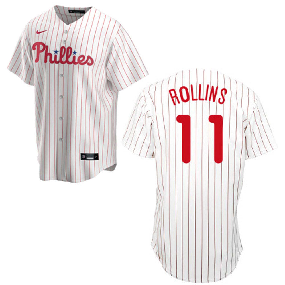 Men's Philadelphia Phillies Jimmy Rollins Replica Home Jersey - White