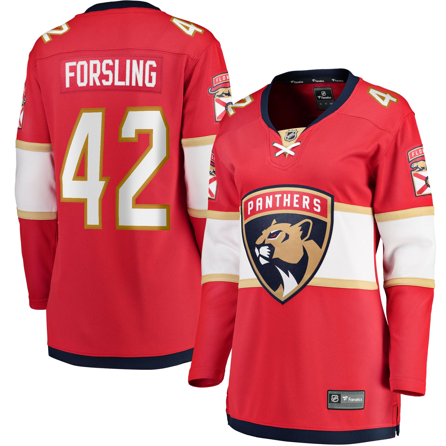 Gustav Forsling Florida Panthers Fanatics Branded Women's Home Breakaway Player Jersey - Red
